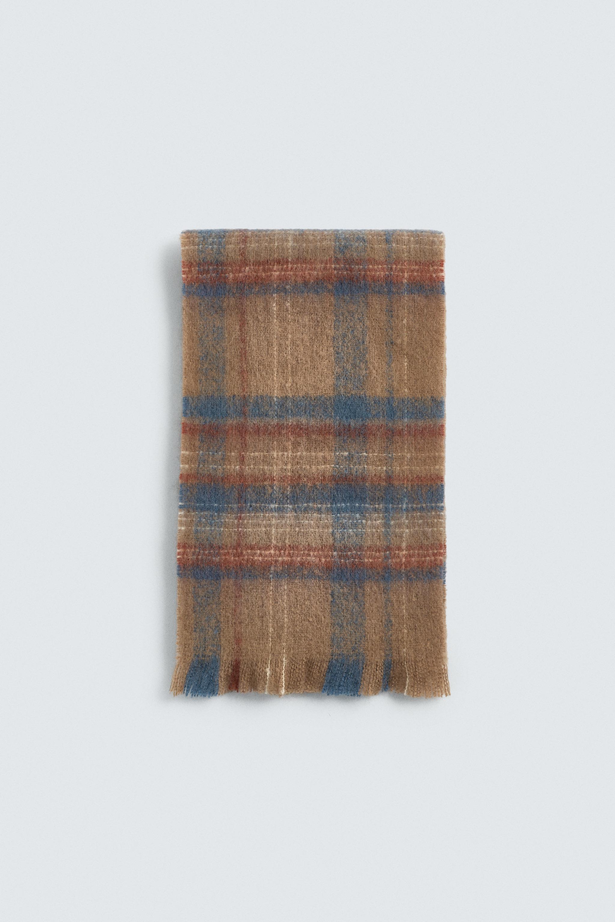 BRUSHED PLAID SCARF